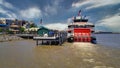 Port of New Orleans in New Orleans, Louisiana/USA day light view showing The steamboat Natchez on Mississippi River Royalty Free Stock Photo