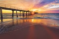 Port Noarlunga beach pier with people Royalty Free Stock Photo