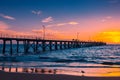 Port Noarlunga jetty at picturesque sunset Royalty Free Stock Photo
