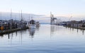 Port of Olympia - March, 27 2013. Percival waterfront landing park, Olympia, WA. Royalty Free Stock Photo