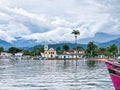 Port of Paraty, Brazil with colorful tourist and fishing boats in the bay between Rio de Janeiro and Sao Paulo