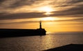 Port of Pavilosta in Latvia at sunrise