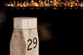Port pole with a night life cityview