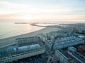 Port in Porto during sunset. Aerial view at sunset Royalty Free Stock Photo