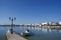 The port of the pretty Greek island of Antiparos on a bright summers day