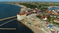 Port Quay In Darlowo Nabrzeze Portowe Aerial View Poland