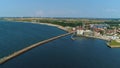 Port Quay In Darlowo Nabrzeze Portowe Aerial View Poland