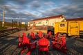 Port Rexton, Newfoundland - June 25, 2019 : Sunset over the Port Rexton Brewery