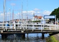 Port at the River Trave in the Old Town of Travemuende at the Baltic Sea in Schleswig - Holstein