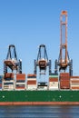 Port of Rotterdam gantry crane ship Royalty Free Stock Photo