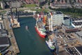 Port of Rotterdam industrial ships