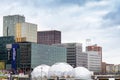 Port of Rotterdam South, with a view of the skyline with office buildings, schools, towers and apartments. Royalty Free Stock Photo