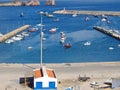Aerial view of the harbor of Sagres in Portugal Royalty Free Stock Photo
