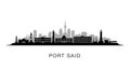 Port Said Cityscape Silhouette with Egypt Royalty Free Stock Photo