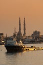 PORT SAID/EGYPT 02nd JANUARY 2007 - The Offshore Supply Ship OSA Viscount passing north in the Suez Canal Royalty Free Stock Photo