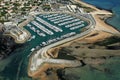 Port of Saint-Denis-d'Oleron seen from the sky Royalty Free Stock Photo