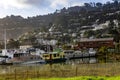 Port of Sausalito a city in the San Francisco Bay Area in Marin County in the state of California. Boats with houses on the boat