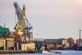 Port Ship Repair Loading crane dock shipping .logistic company concept Royalty Free Stock Photo