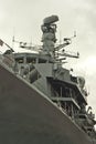 Port side of Royal Navy frigate Royalty Free Stock Photo