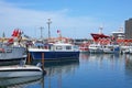 The Port of Skagen, also Skagen Harbour, is the country`s leading fishing port, Denmark. Royalty Free Stock Photo