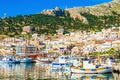 Port with small fishermen's boats on Greek Island Royalty Free Stock Photo