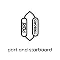 port and starboard icon. Trendy modern flat linear vector port a