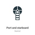 Port and starboard vector icon on white background. Flat vector port and starboard icon symbol sign from modern nautical