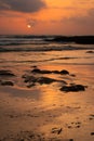 Port Stephens beach at sunset Royalty Free Stock Photo