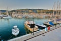 The port at sunset. Lavagna. Liguria. Italy Royalty Free Stock Photo