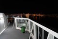 Port of Tallinn seen from a cruise ship coming to the port at night, Estonia Royalty Free Stock Photo