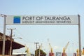 Port Tauranga entrance in Mount Maunganui, New Zealand