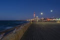 Port of Tel-Aviv; the seaside promenade deck at the blue hour