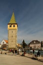 Port tower in Lindau on Lake Bodensee Royalty Free Stock Photo