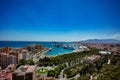 Port, town hall Malaga Park, Pedro Luis Alonso gardens top view