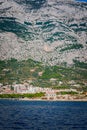 Port town of Makarska on Croatia`s Dalmatian coast Royalty Free Stock Photo