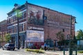 Waterfront  Brick Building with antique Bull Durham Advertising still visable on side Royalty Free Stock Photo