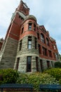 The Clock Tower and Turret of the Jefferson County Courthouse, Port Townsend, Washington, USA Royalty Free Stock Photo