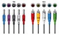 realistic rca jack for audio and video input, usb hdmi trs data cable connector element