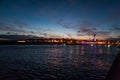 Port Ustka by night, Poland Royalty Free Stock Photo