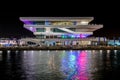 port of Valencia ships skyline reflected Royalty Free Stock Photo