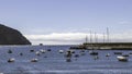 Sea view from port Valle Gran Rey, La Gomera Royalty Free Stock Photo