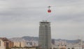 The Port Vell Aerial Tramway in Barcelona cableway and skyline Royalty Free Stock Photo