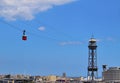 Port Vell Aerial Tramway in Barcelona Royalty Free Stock Photo