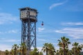 Port Vell Aerial Tramway - Barcelona Cable Car in Spain Royalty Free Stock Photo