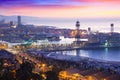 Port Vell at Barcelona in dawn time. Catalonia Royalty Free Stock Photo