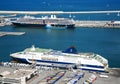 Port Vell with a huge cargo and passenger terminals at Barcelona