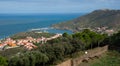 View to the coastal city of port vendres in the South of France Royalty Free Stock Photo