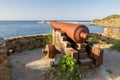 Port Vendres old canon Royalty Free Stock Photo