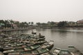 Port with Vietnamese boats. Nimh Binh, Vietnam.