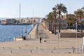 Port view, dock, moll de costa in Tarragona,Spain.